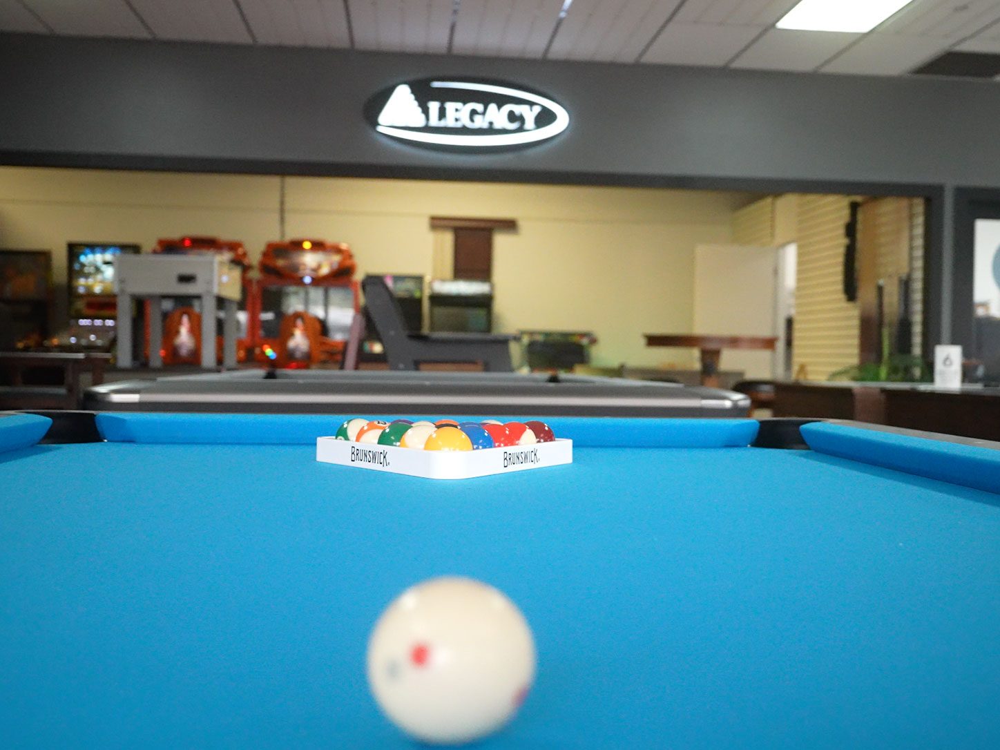 Showroom interior with pool tables