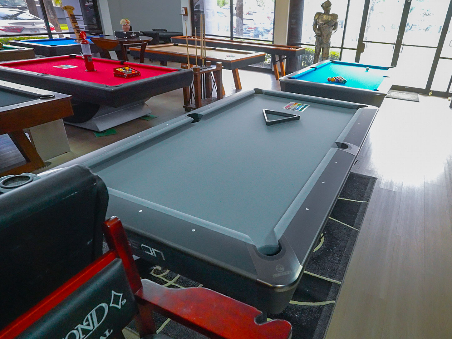 Pool table detail — showroom