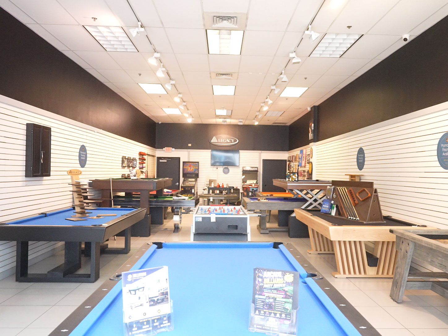 Showroom floor with multiple tables